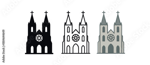 cathedral three tall cathedral silhouette soft stone gray