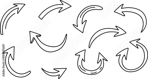 Set of circular arrows icons