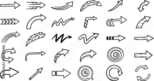 Minimalist directional arrows set