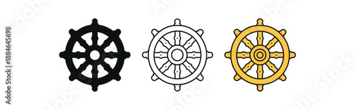 dharma wheel three dharma wheel golden