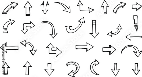Minimalist directional arrows set