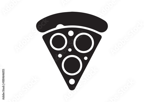 Pizza Slice Icon, Editable Solid Vector Illustration