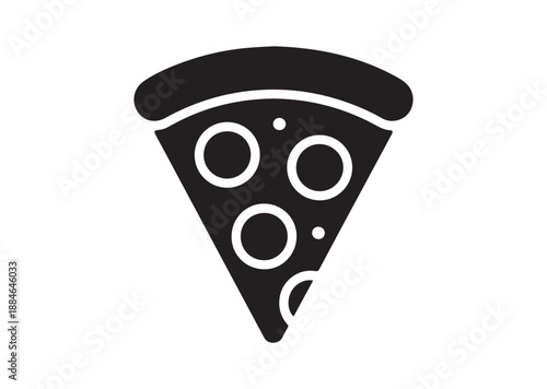 Pizza Slice Icon, Editable Solid Vector Illustration