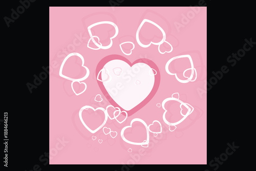 Layered paper-cut flowers forming soft dimensional hearts.