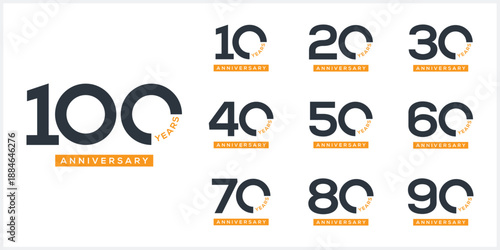 Collection of creative anniversary logo design. Celebration days special vector symbol icon concept