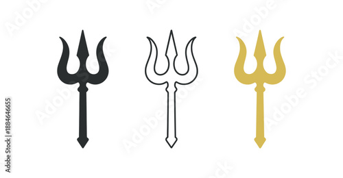 trishula three trident symbol gold