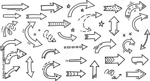 Minimalist directional arrows set