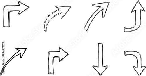 Set of directional arrows icon