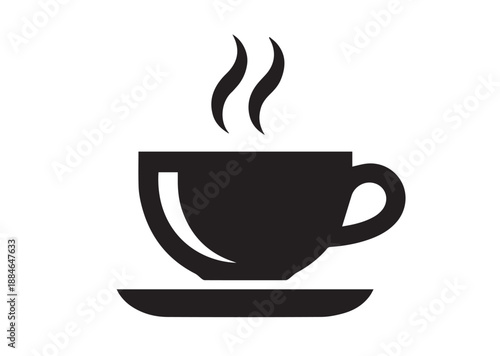 Coffee Cup Icon, Editable Solid Vector Illustration