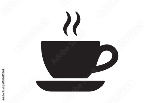 Coffee Cup Icon, Editable Solid Vector Illustration