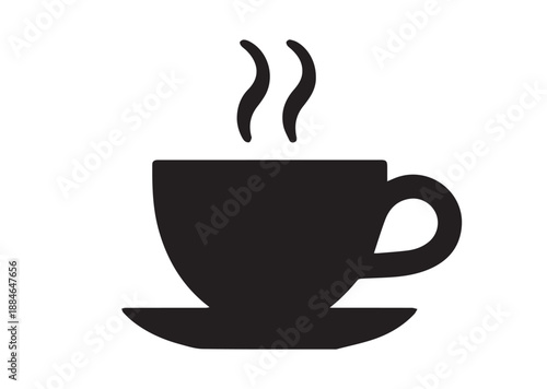 Coffee Cup Icon, Editable Solid Vector Illustration