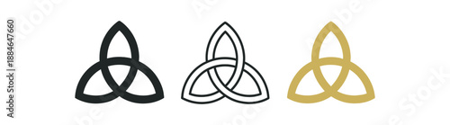 trinity symbol three interlocking ring gold