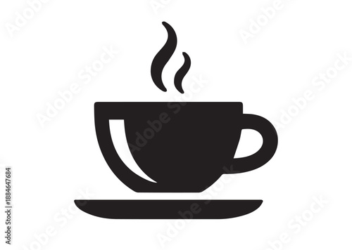 Coffee Cup Icon, Editable Solid Vector Illustration