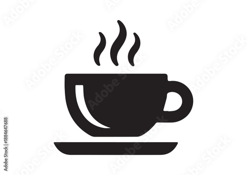 Coffee Cup Icon, Editable Solid Vector Illustration
