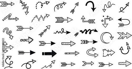 Diverse directional arrows set