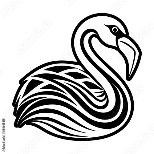 Flamingo Bird Glyph Style Icons