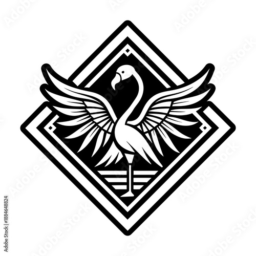 Flamingo Bird Glyph Style Icons