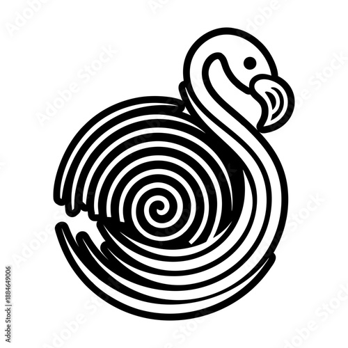 Glyph Style Flamingo Emblem Icons