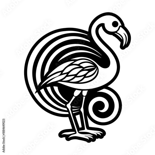 Glyph Style Flamingo Emblem Icons