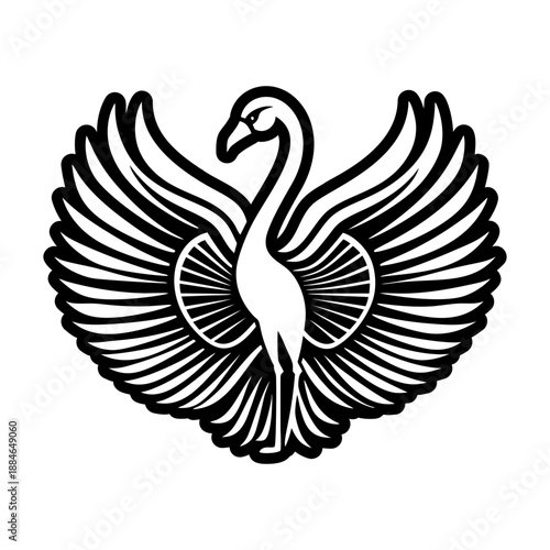 Glyph Style Flamingo Emblem Icons