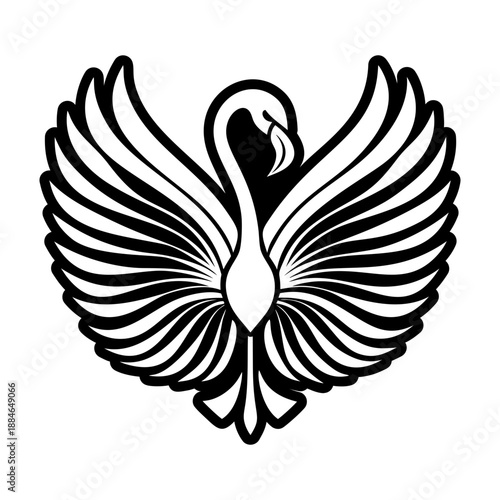 Glyph Style Flamingo Emblem Icons