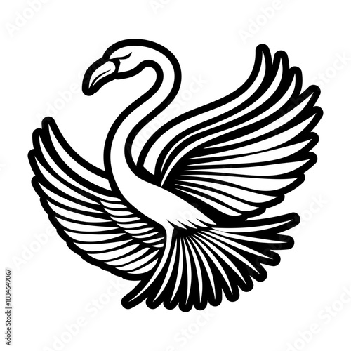 Glyph Style Flamingo Emblem Icons