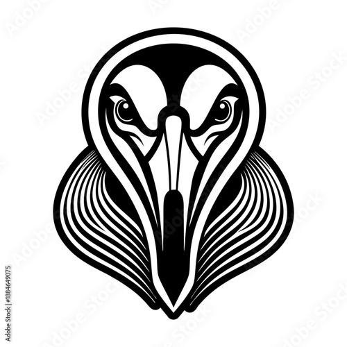 Glyph Style Flamingo Emblem Icons