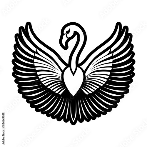 Glyph Style Flamingo Emblem Icons