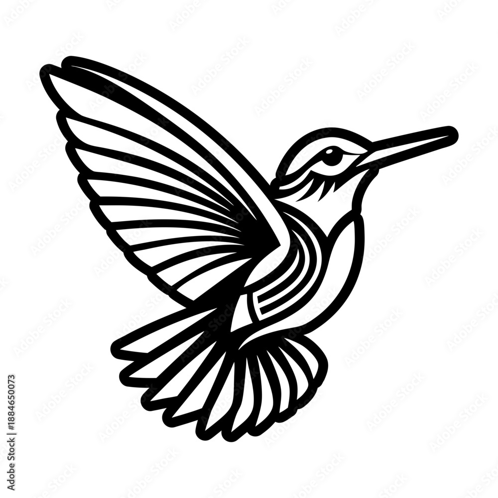 Obraz premium Hummingbird Glyph Style Logos