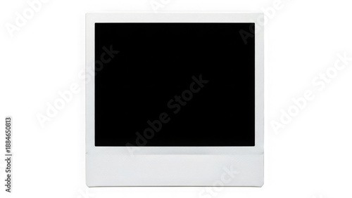 Isolated white polaroid camera on transparent background