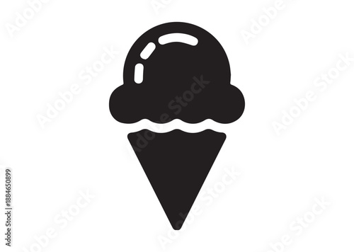Ice Cream Icon, Editable Solid Vector Illustration
