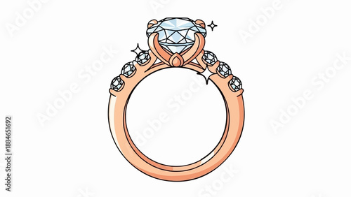 A sparkling diamond ring on a white background