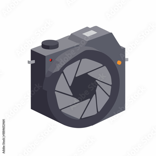 Isometric Detailed Camera Device Equipment Electronic Gadget Icon Illustration