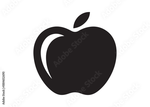 Apple Icon, Editable Solid Vector Illustration