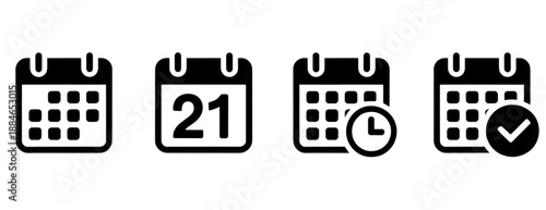 Calendar Icon collection. Set of calendar symbols. Meeting Deadlines icon. Time management .Appointment schedule flat icon icon