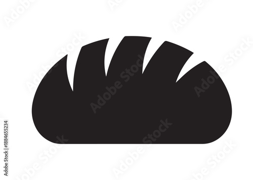 Bread Icon, Editable Solid Vector Illustration