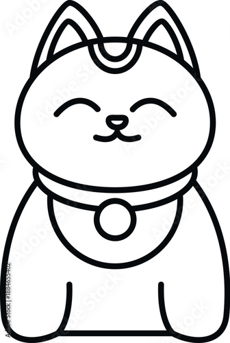 Japanese maneki neko beckoning lucky cat bringing good fortune