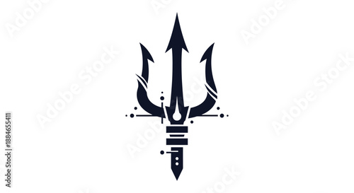 Stylized black trident icon on white background.