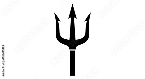 Black trident icon on white background.