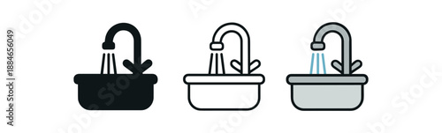 daily routine kitchen sink with running water