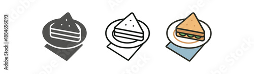 daily routine plate with sandwich on napkin