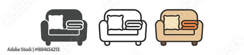 cozy home life soft pillow and folded blanket on sofa