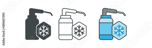 cryosurgery face shield icon for extra splash protection with snowflake