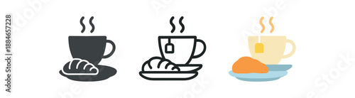 daily comfort plate with pastry and tea cup