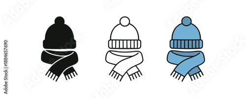 seasonal comfort winter wool hat and scarf folded