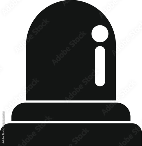 Black and white flashing siren icon indicating an alarm or critical alert