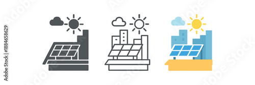 future lifestyle urban rooftop solar panel array