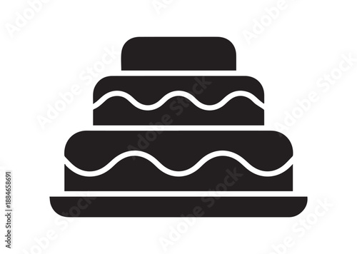 Cake Icon, Editable Solid Vector Illustration