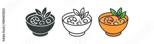 international food Thai soup bowl with herbs