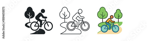 seasonal activities spring bike ride through park path